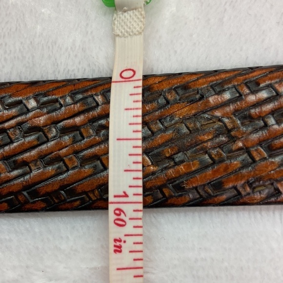Genuine Italian Leather Belt 36 Bronze-like Silver Buckle EUC main image 3